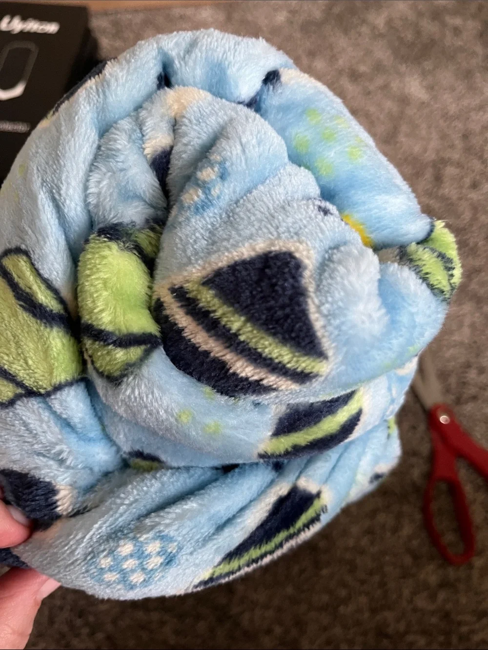 Plush Throw Blanket in Light Blue with pickleball. Polyester. New. 50x60. New.